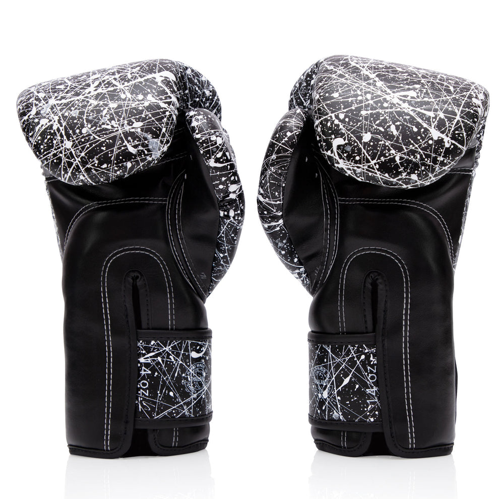BGV14PT Fairtex Painter Microfibre Boxing Gloves Black-White