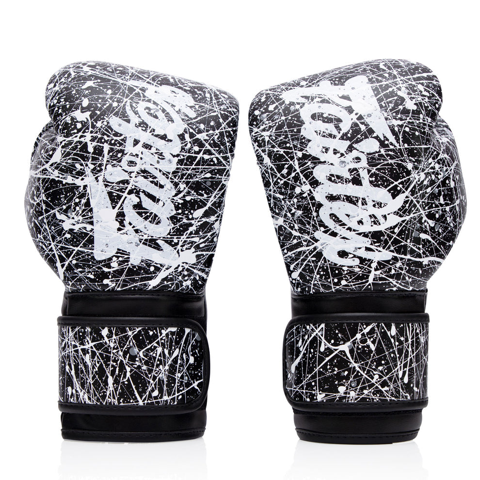 BGV14PT Fairtex Painter Microfibre Boxing Gloves Black-White