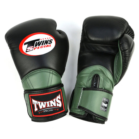 BGVL11 Twins Long-Cuff Boxing Gloves Black-Olive