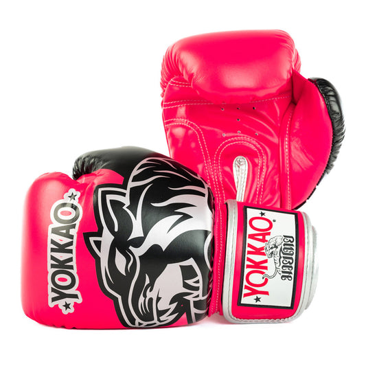 YOKKAO ORIGINAL BOXING GLOVES FUCHSIA SILVER