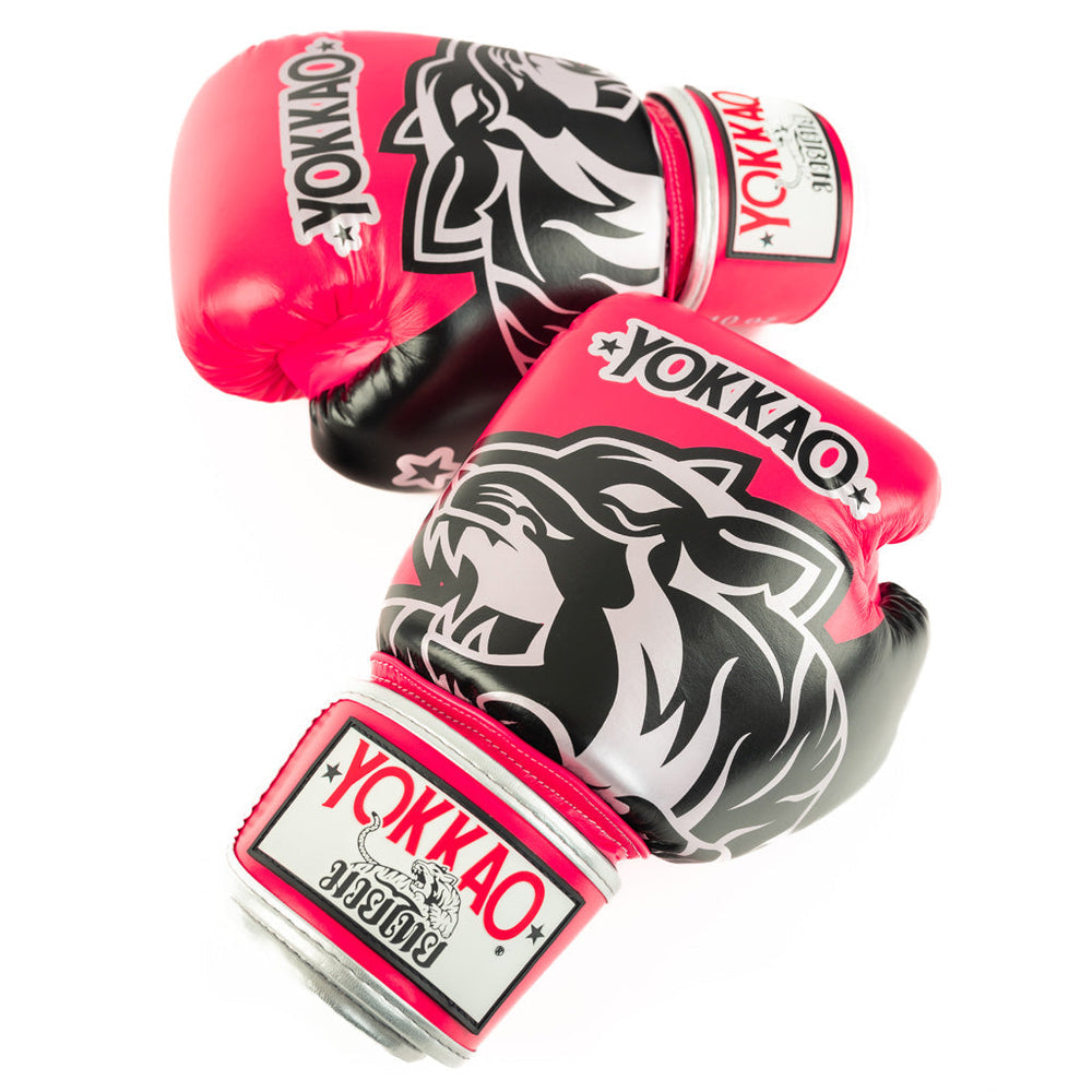 YOKKAO ORIGINAL BOXING GLOVES FUCHSIA SILVER