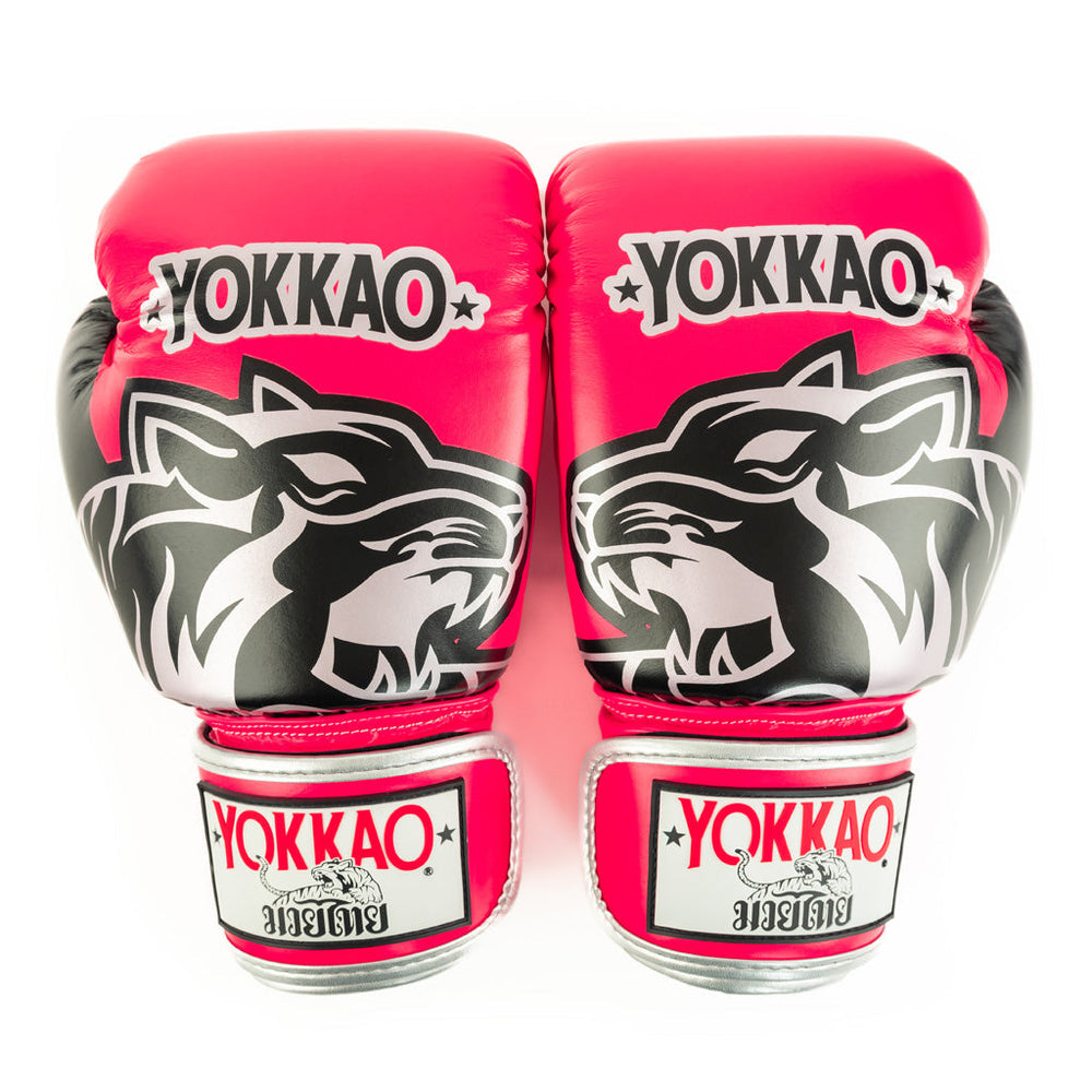 YOKKAO ORIGINAL BOXING GLOVES FUCHSIA SILVER