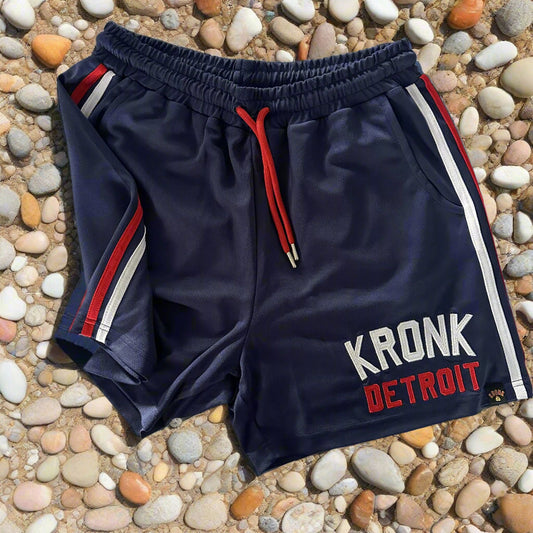 KRONK Iconic Detroit Applique Lined Shorts Navy