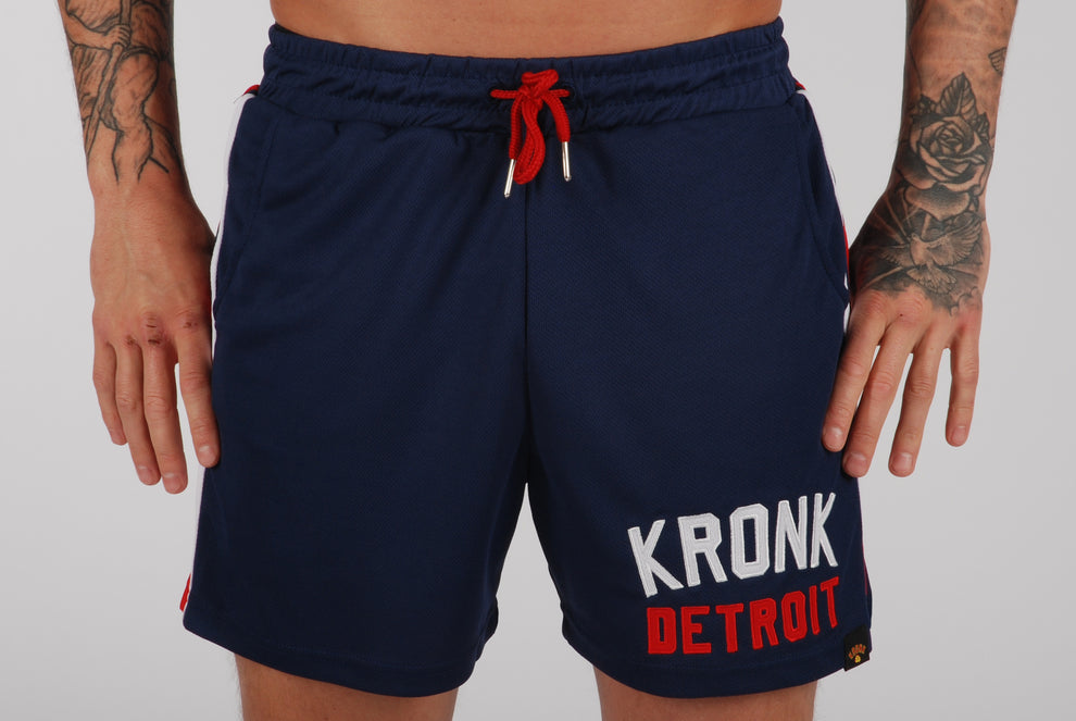 KRONK Iconic Detroit Applique Lined Shorts Navy