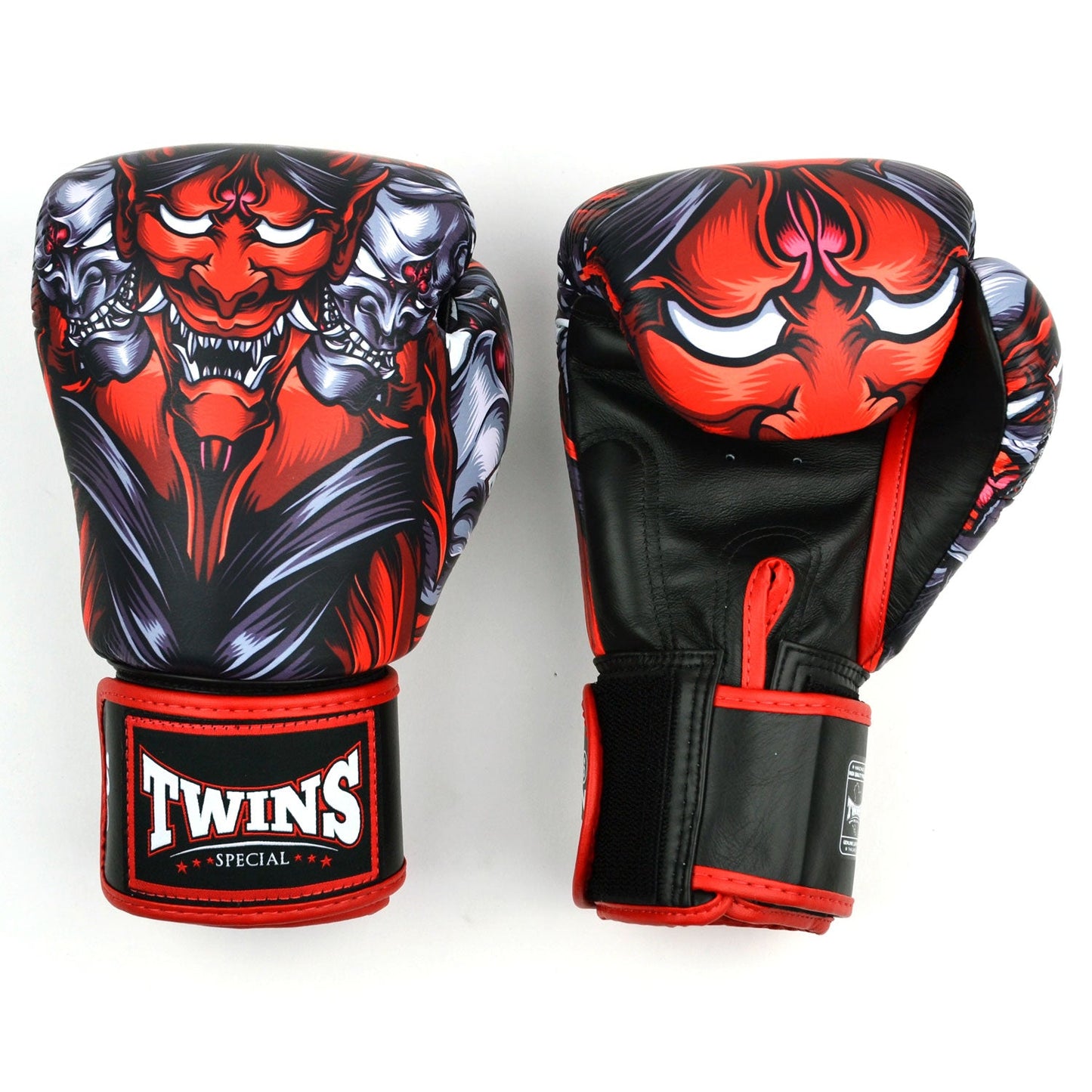 FBGVL4-58 Twins Kabuki Boxing Gloves Black-Red