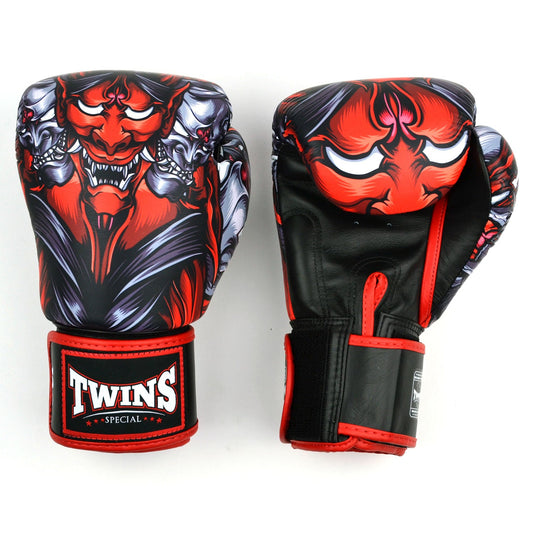 FBGVL4-58 Twins Kabuki Boxing Gloves Black-Red