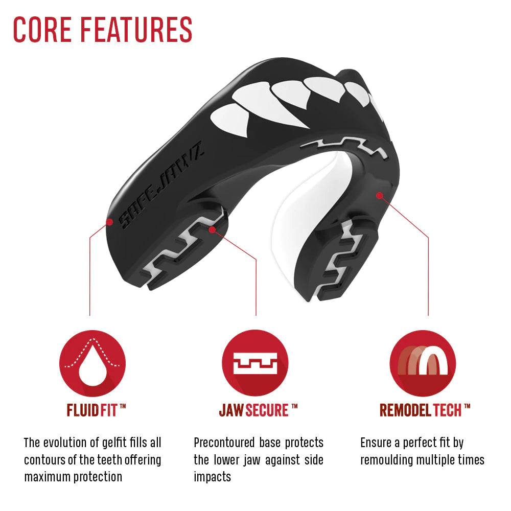 SAFEJAWZ® EXTRO SERIES SELF-FIT FANGZ MOUTHGUARD